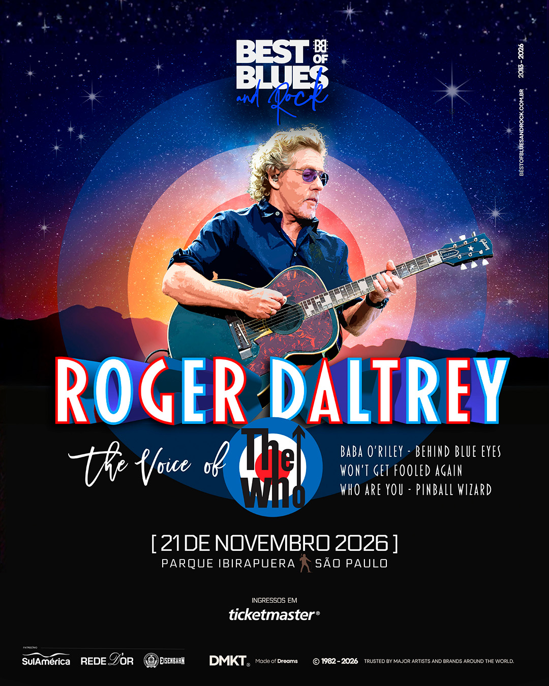 Roger Daltrey concert tour poster 2026